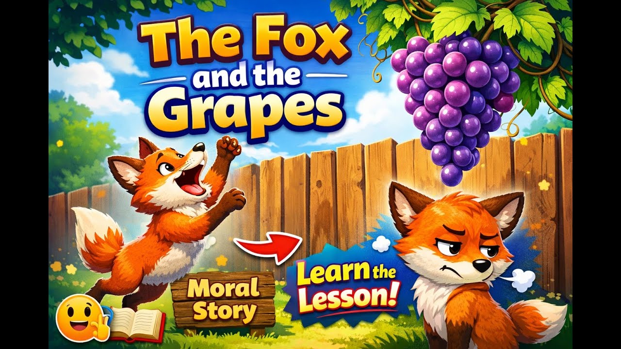 The Fox and the Grapes Story 🦊🍇 | Moral Stories for Kids in English