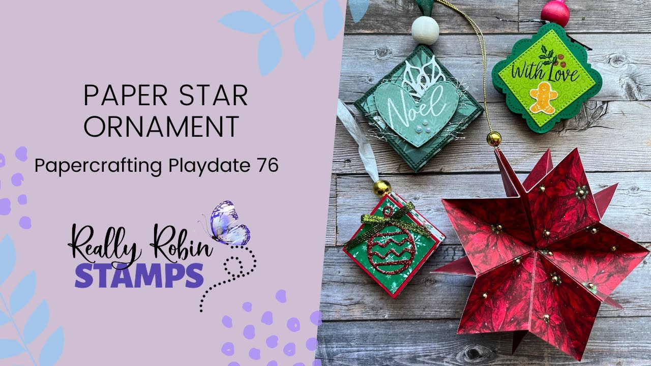 Paper Star Ornament Using the Squash Fold | Papercrafting Playdate 76