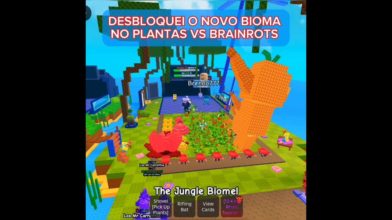 🌿 Consegui o NOVO BIOMA no Brainrots! 😱🔥 #roblox #streamer