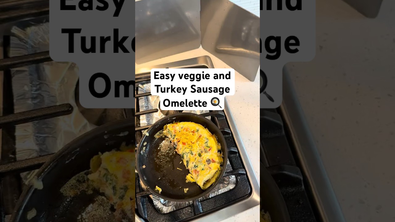 Easy veggie and turkey sausage omelette. Have fun 🥰 