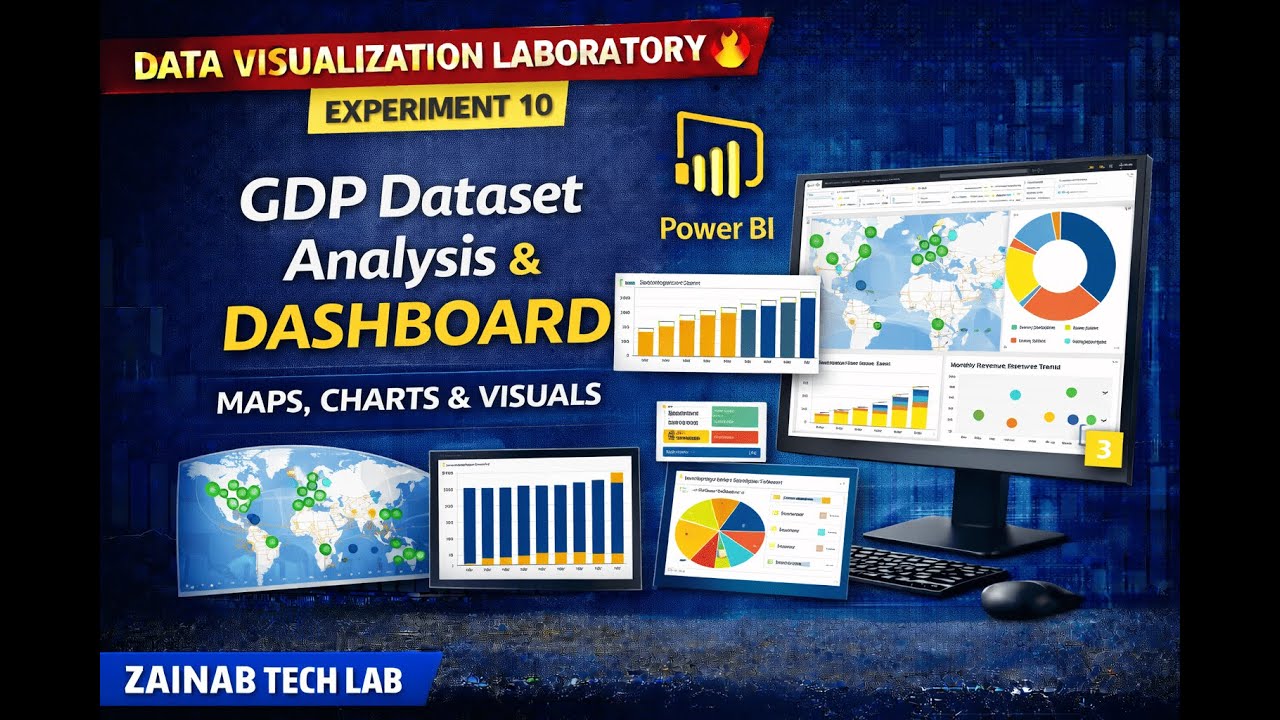 Experiment-10 | Data Visualization Laboratory BAI504 | GDP Dataset Analysis & Dashboard | VTU