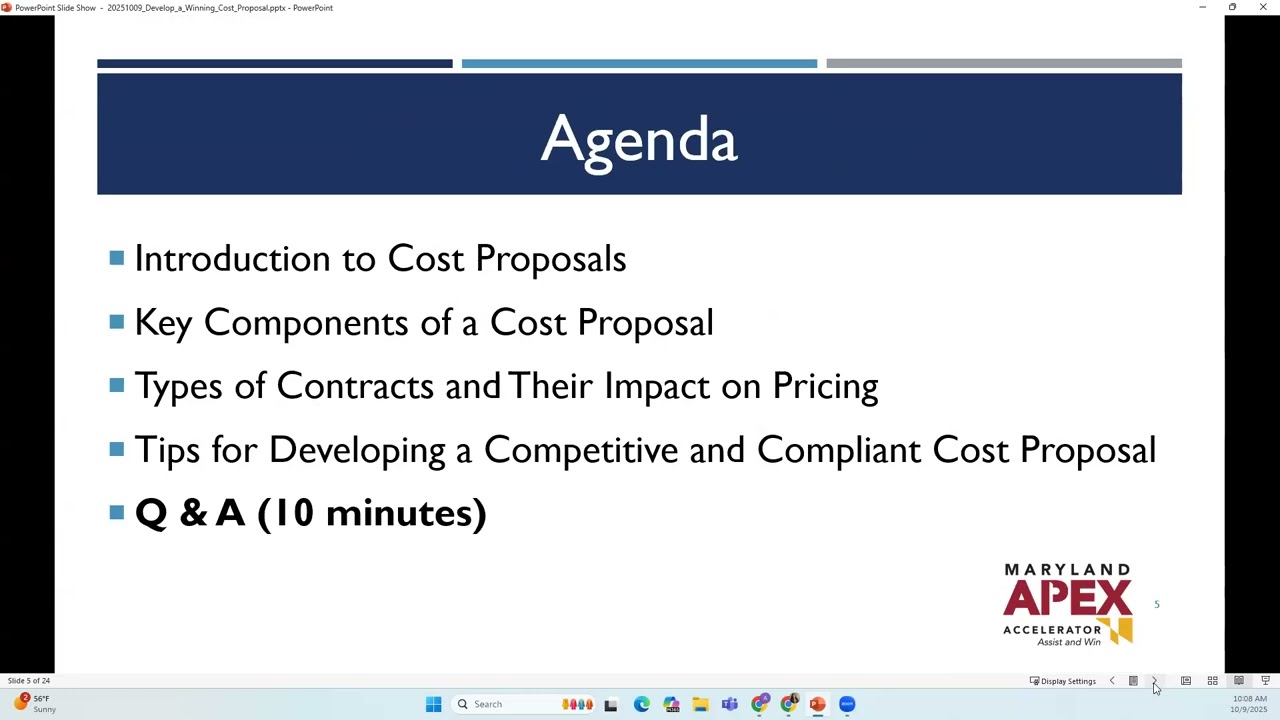 Develop a Winning Cost Proposal