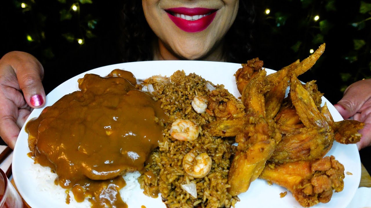 ASMR Chinese Food | Shrimp Egg Foo Young, Wings & Shrimp Fried Rice | Eating Sounds | No Talking