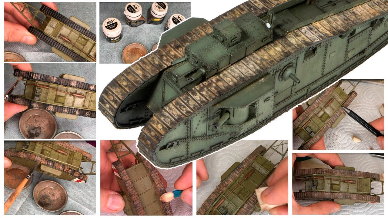 Как сделать эффект запыления гусениц танка.  How to made realistic tracks weathering effect.