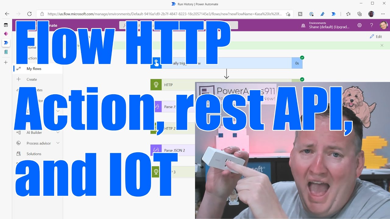 Power Automate HTTP action, Rest API, and IOT