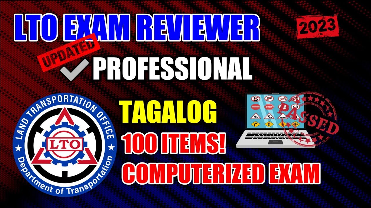 PROFESSIONAL | EXAM REVIEWER 2023 | TAGALOG REVIEWER | LTO | LATEST & UPDATED