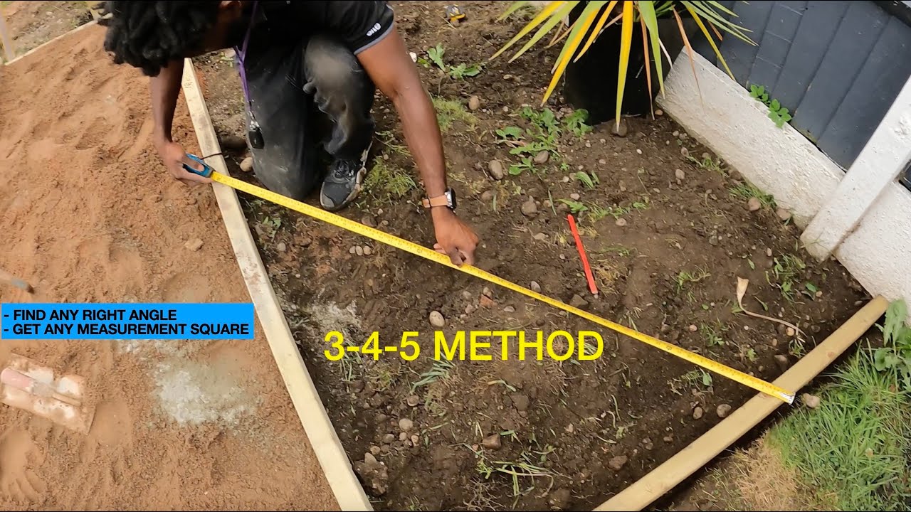 3 4 5 Method ( how to get any measurement square)