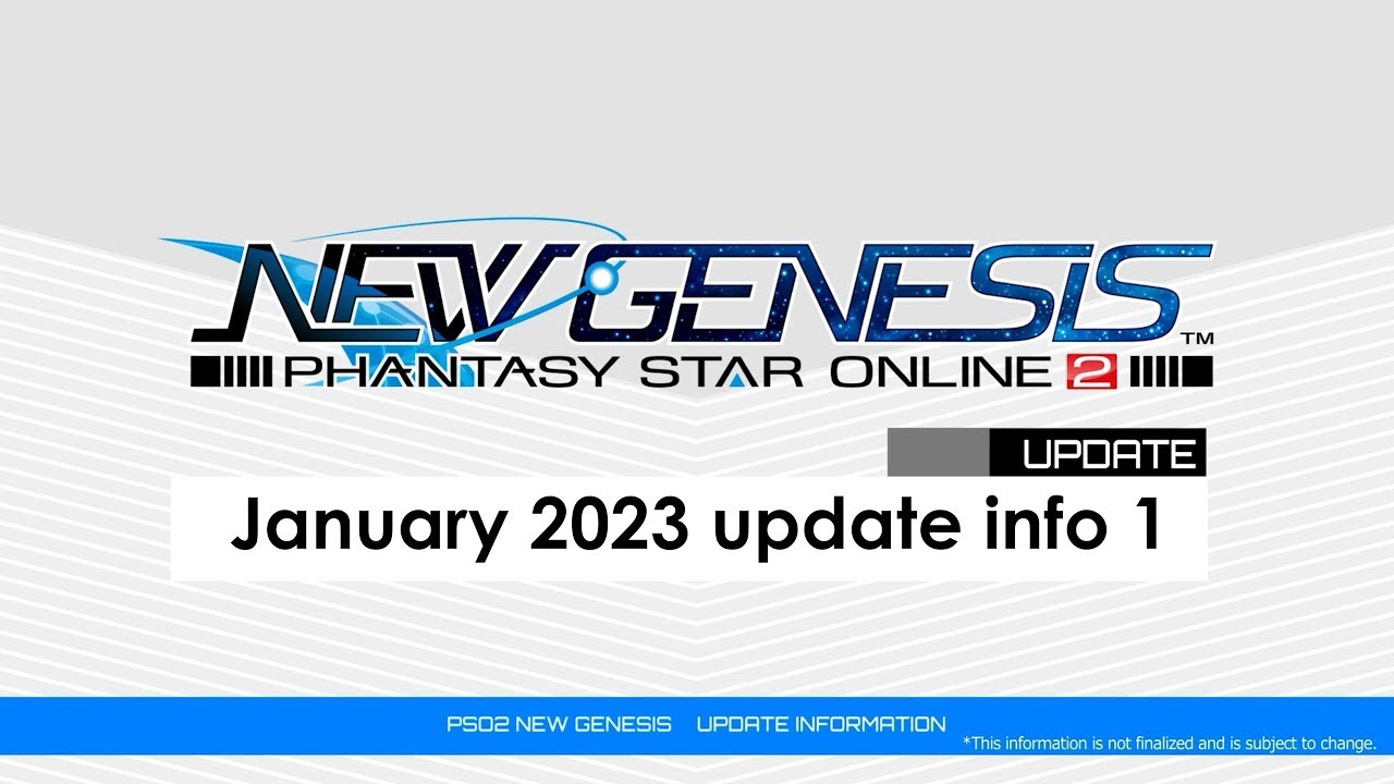 PSO2 NEW GENESIS January 2023 Update 1 Introduction Video