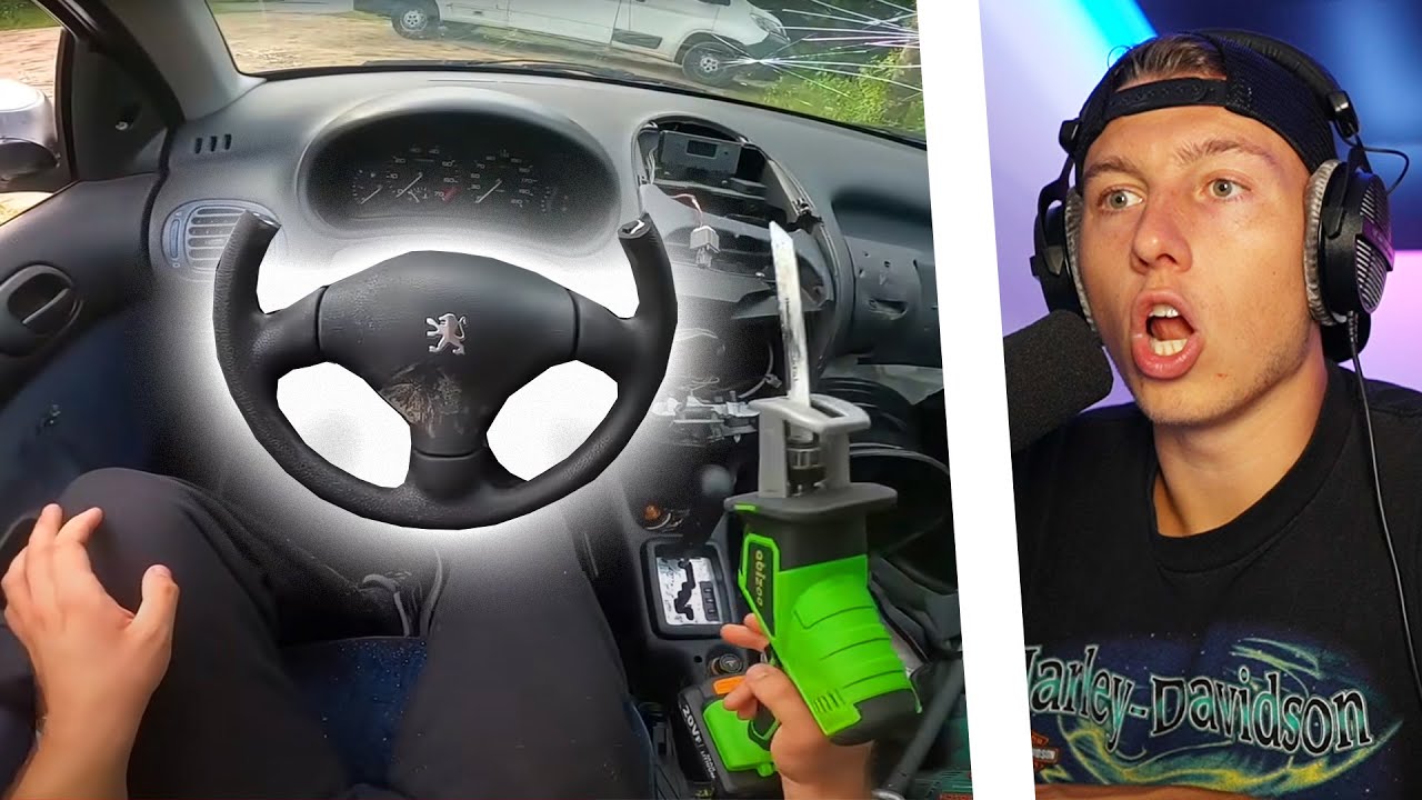 Er ZERSTÖRT sein AUTO von INNEN