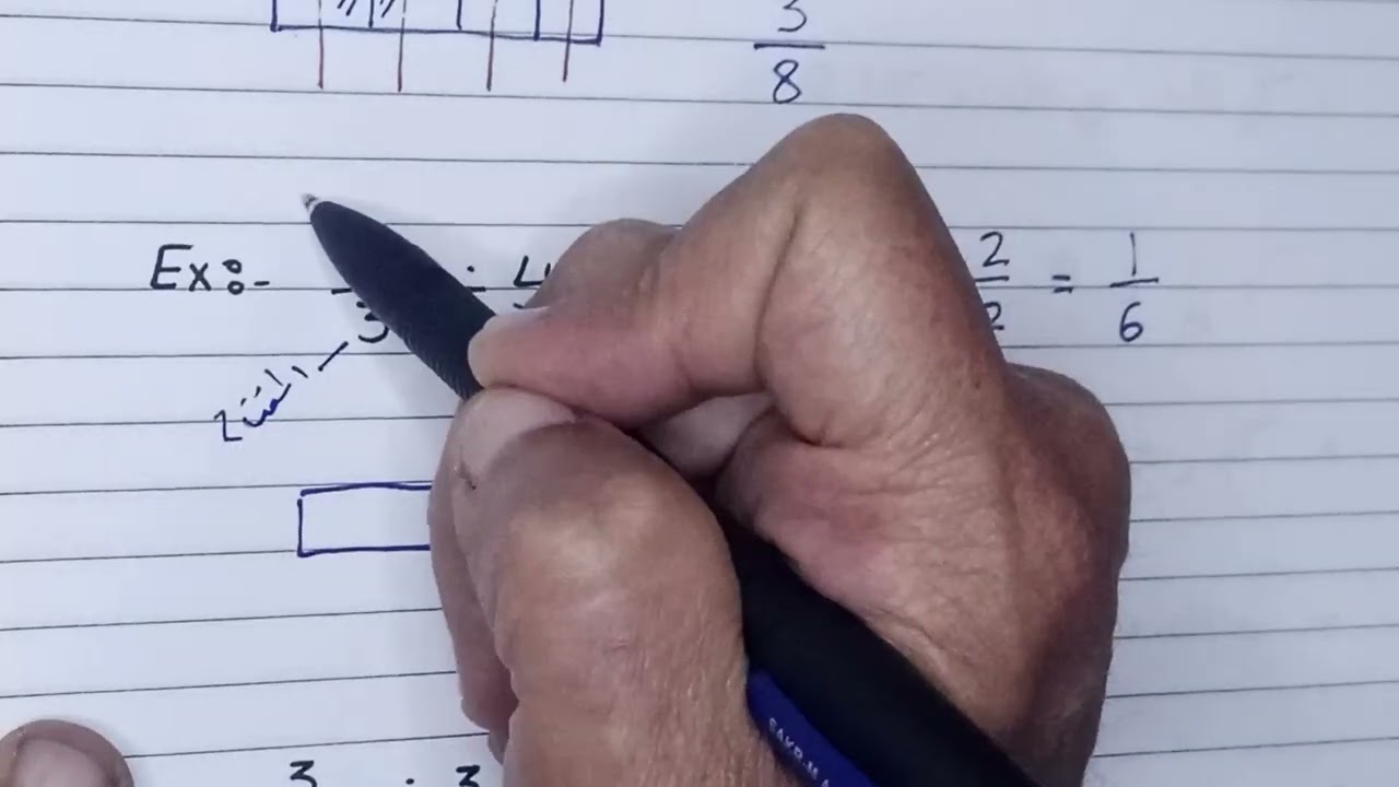 نمذجة قسمة كسر إعتيادي على عدد صحيح ، الصف السادس الابتدائي ، رياضيات ، المستشار ، مصطفى قلاوينه ،،،