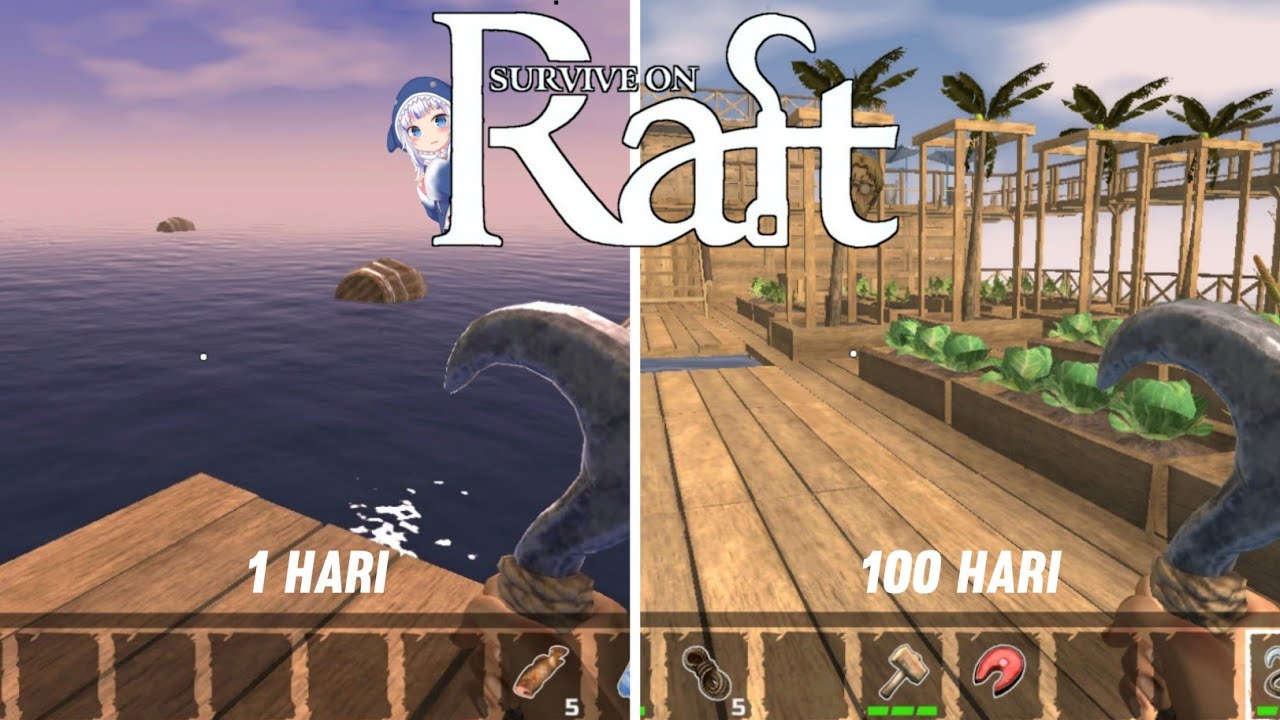 100 Hari di game Survival On Raft