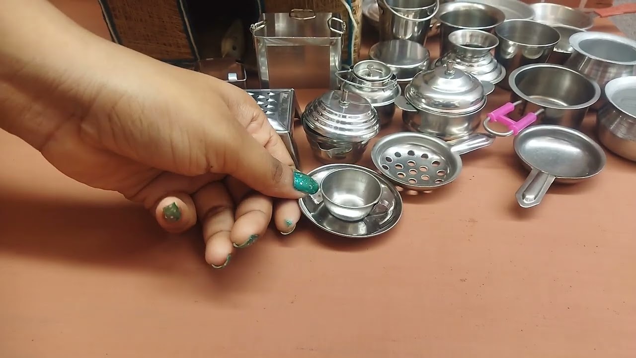 Steel kitchen set ❤️😊 miniature cooking #adminikitchen #please_subscribe_my_channel 