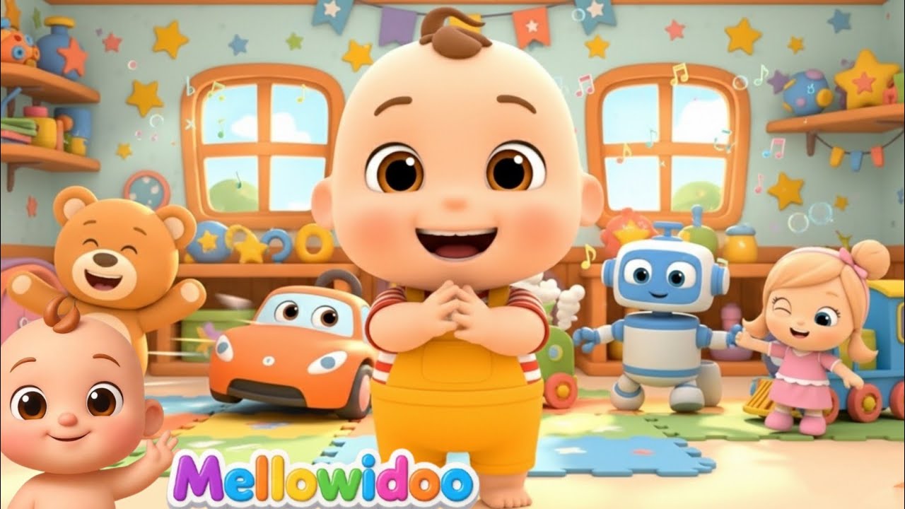 Toy Town Morning Song for Babies 👶 | Toys Dance & Learn | Mellowidoo Nursery Rhymes