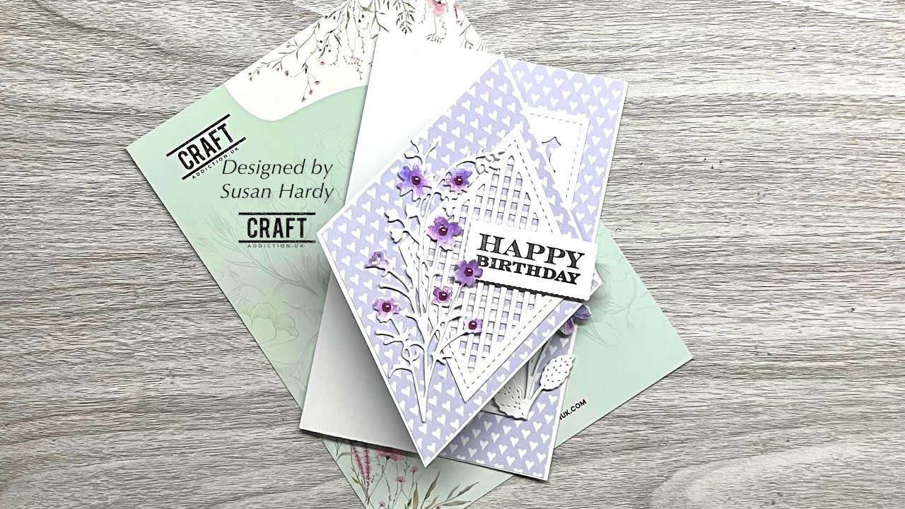 Easy …Diamond Fold Birthday card # Craftaddictionuk # coupon code Susan5!