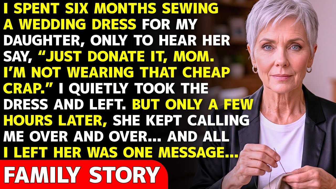 I Spent 6 Months Sewing My Daughter’s Wedding Dress—She Said, “Donate It, I’m Not Wearing That Crap”