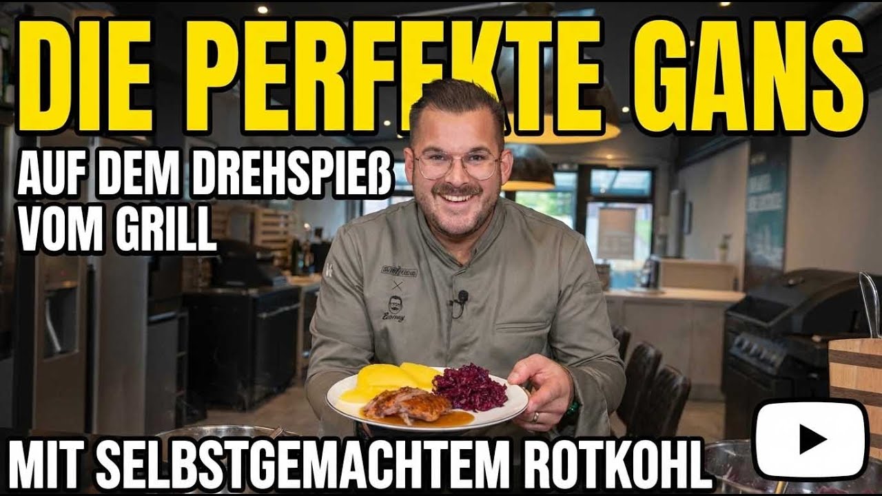 🔥 Die perfekte Gans auf dem Drehspieß vom Grill mit selbst gemachtem Rotkohl 🔥