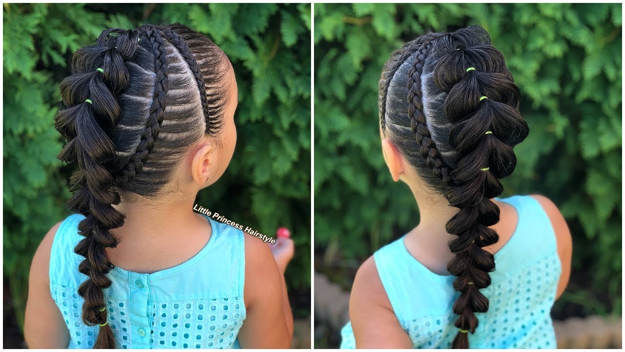PEINADO PARA NIÑAS TRENZAS CRUZADAS CON TRENZA  PULL TROUGH|PEINADOS FÁCILES Y RÁPIDOS DE HACER