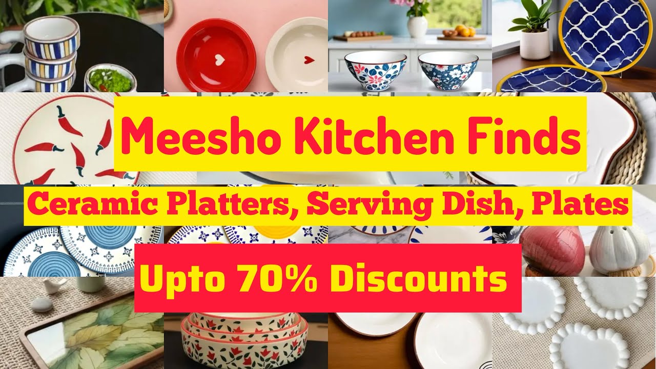 Meesho Kitchen Haul: Affordable Ceramic Platters, Dishes & Bowls | Budget Friendly 