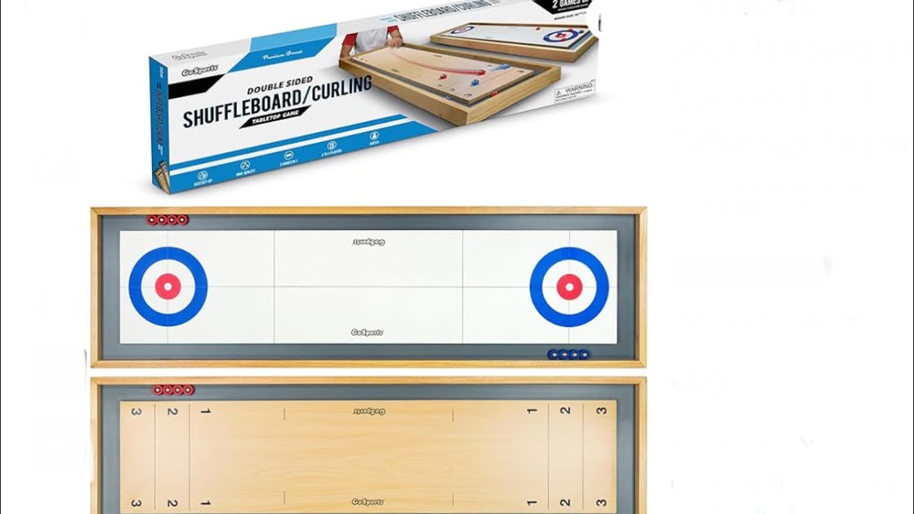 GoSports Shuffleboard and Curling 2 in 1 Tabletop Board Game