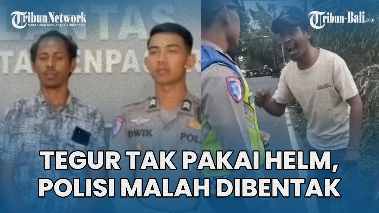 Viral Tegur Pengendara Tak Pakai Helm, Polisi di Denpasar Bali Malah Dibentak, Berdalih Lagi Stres