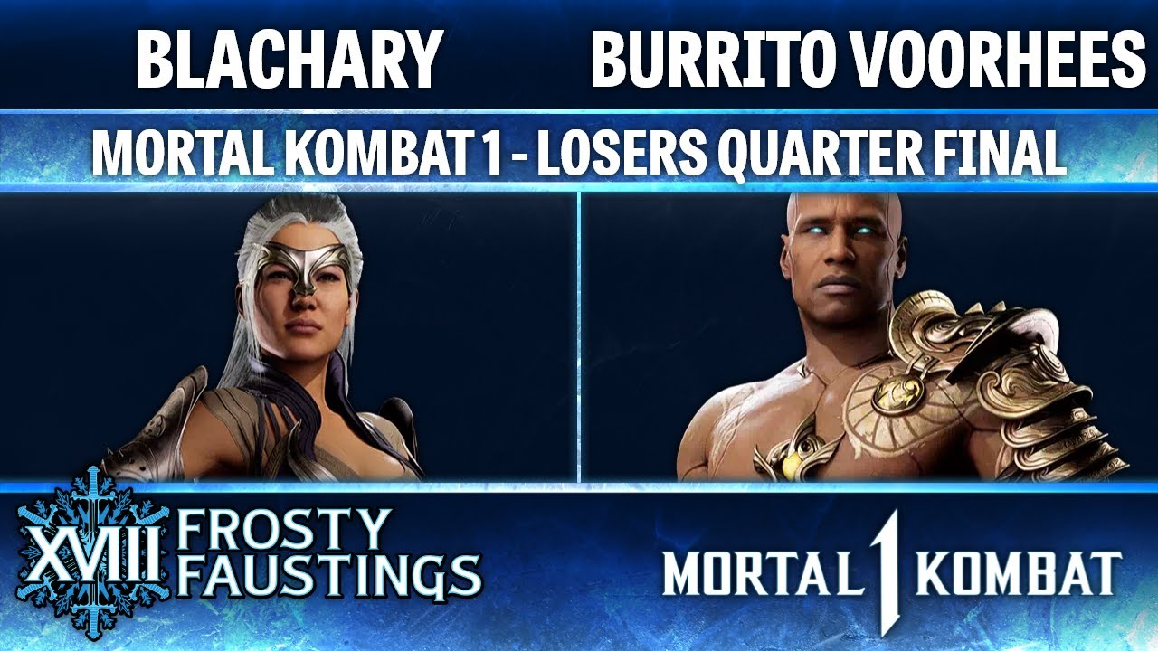 Frosty Faustings XVIII LOSERS QUARTER FINAL - Blachary (Sindel) vs Burrito Voorhees (Geras) - MK1