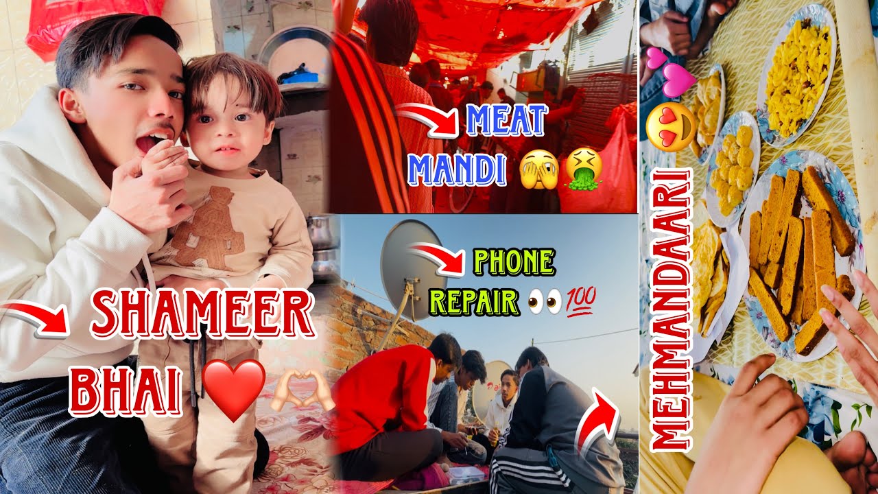 Khala ke ghar mehmandaari 😍meat mandi me itni badbu 🤮mehmandaari ❤️phone repair💯