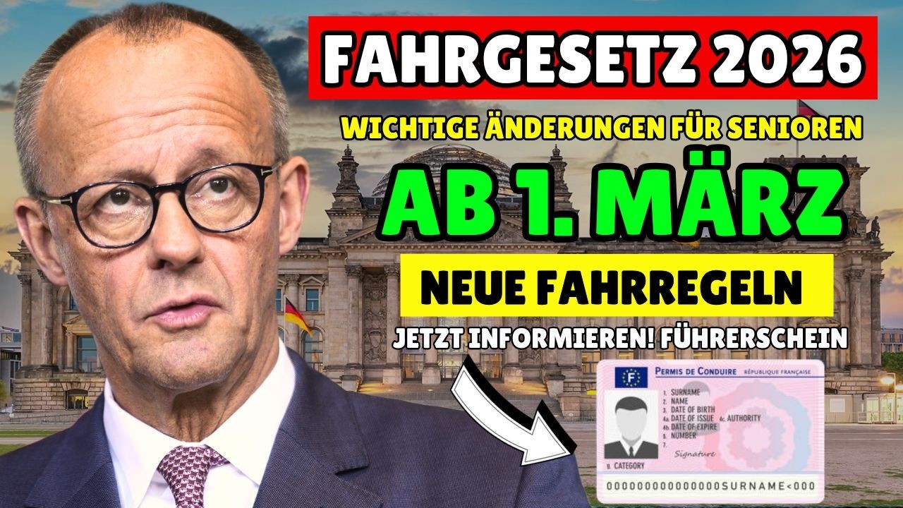 ⚠️ Fahrgesetz 2026 Ab 1. März gelten neue Regeln für Senioren – Jetzt informieren!