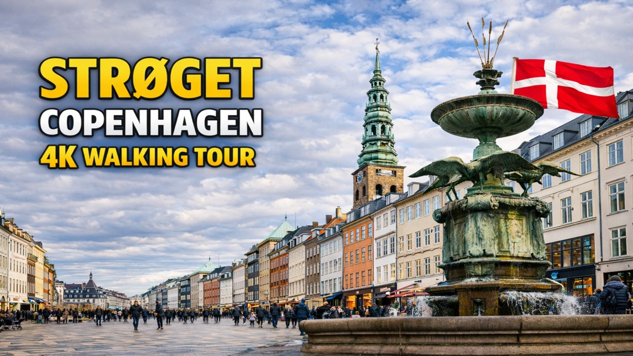 Strøget Copenhagen 🇩🇰 Walking Tour 4K | Denmark’s Most Famous Shopping Street