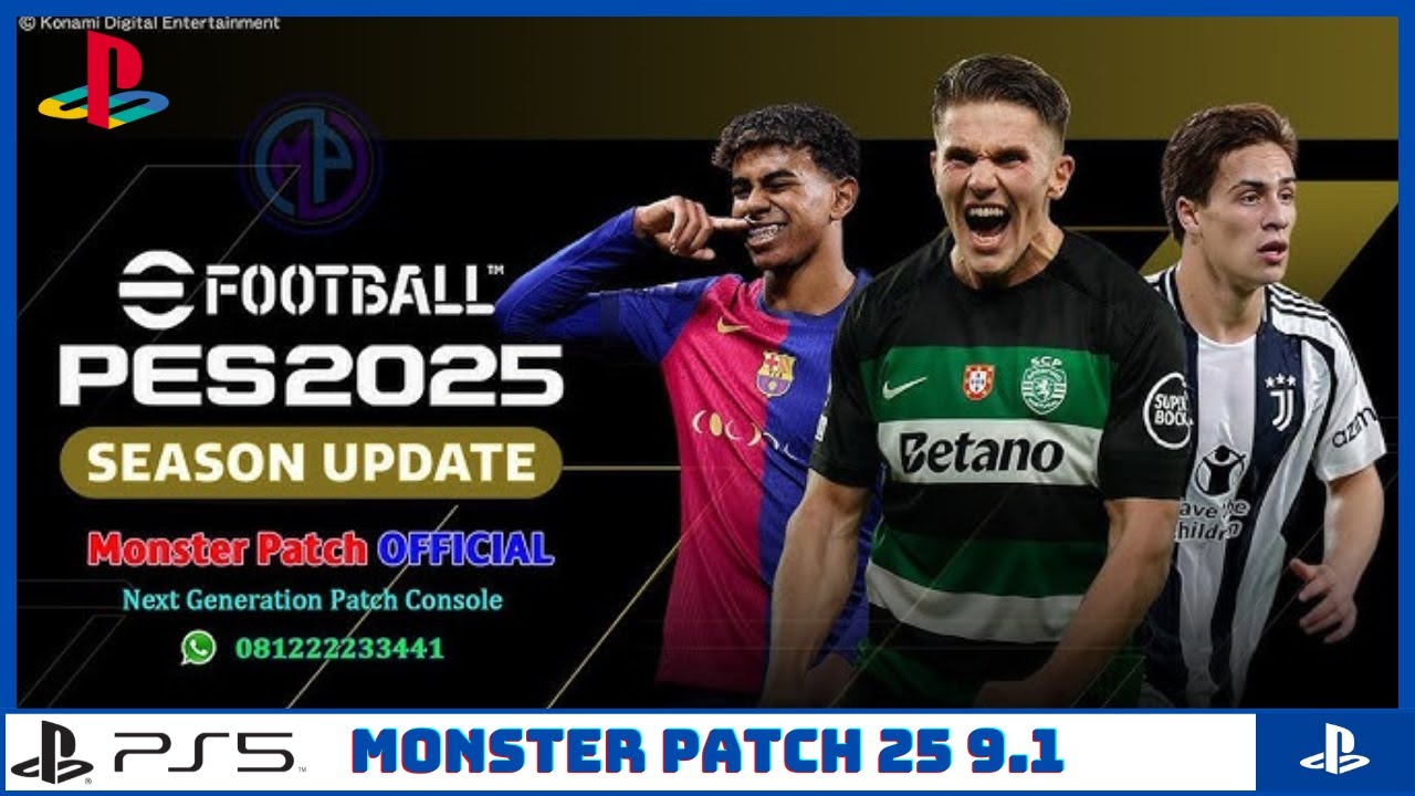 EFOOTABALL 2025 MONSTER PATCH 9.01 PARA PS4 E PS5 DESBLOQUEADO
