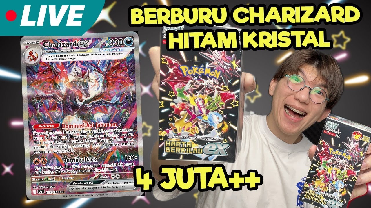 BERBURU CHARIZARD KRISTAL HITAM!! Unboxing Harta Berkilau ex
