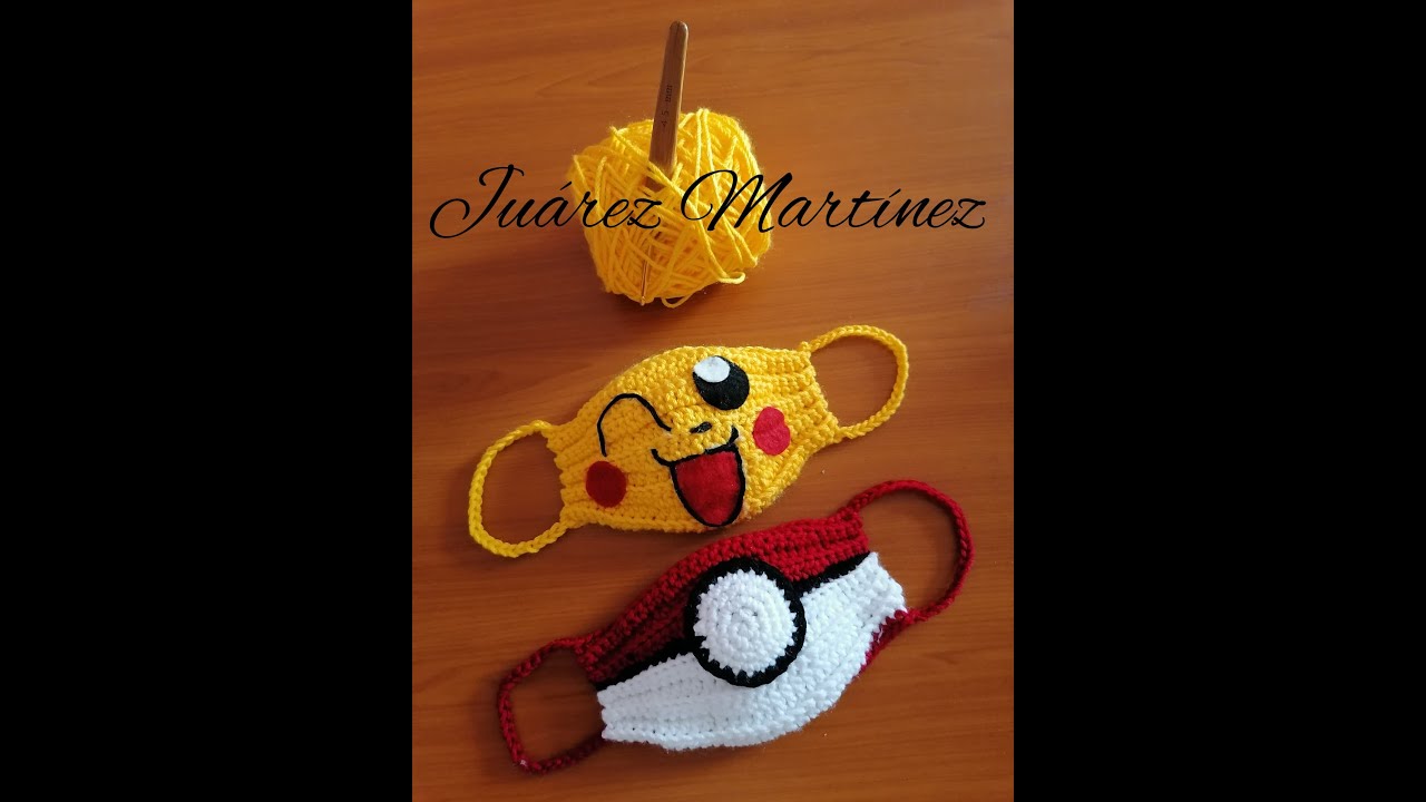 😌😍😎😋mascarilla cubreboca tejido a crochet de pikachu 😌😍😎😋