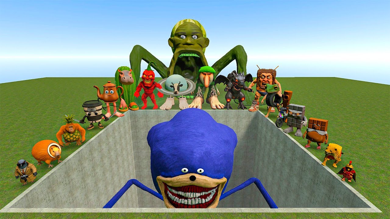 ALL NEW ITALIAN AI BRAINROT MEMES VS THE GIANT PIT WITH SONIC TAPES! - Garry's Mod