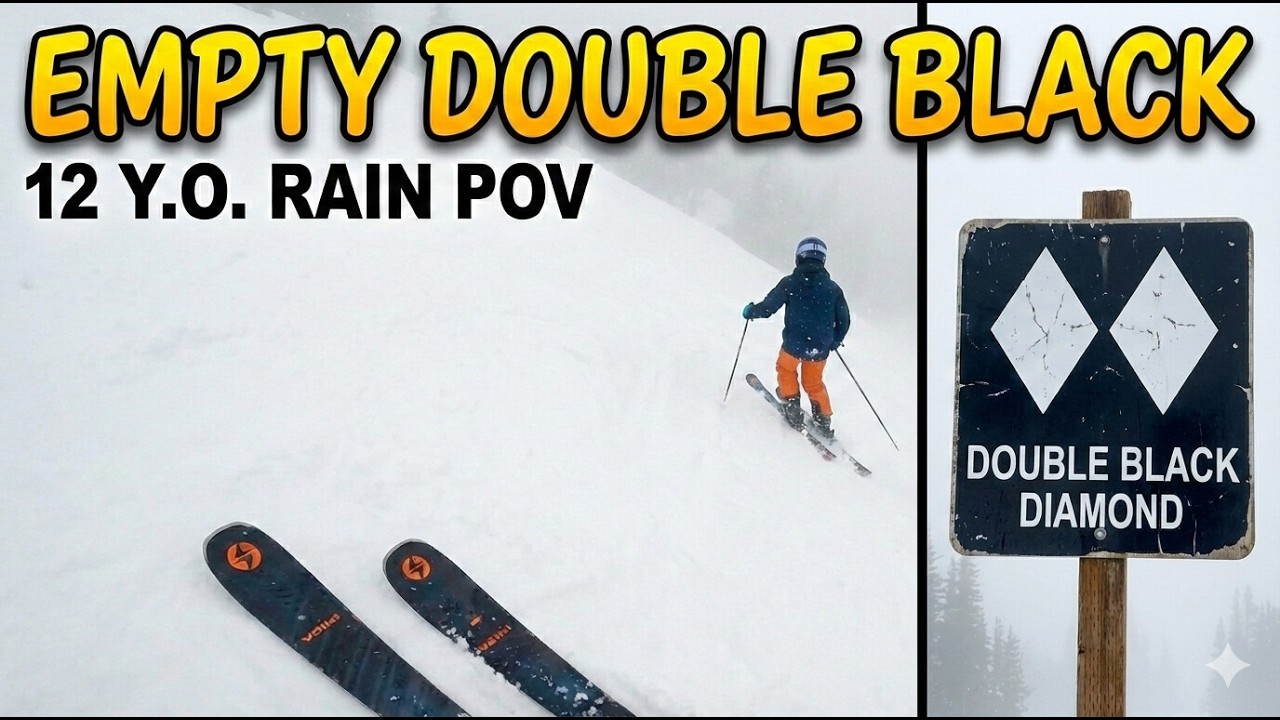 Alpental Rain POV: 12 Year Old Skis Upper International Double Black