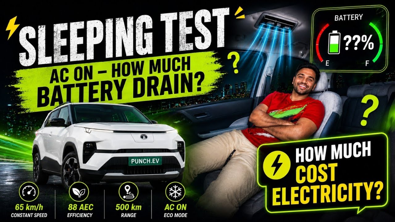 Tata PUNCH EV AC ON ! Battery Draining Test How Much Price 🔥🔥 @tata.evofficial  #tatapunchev 