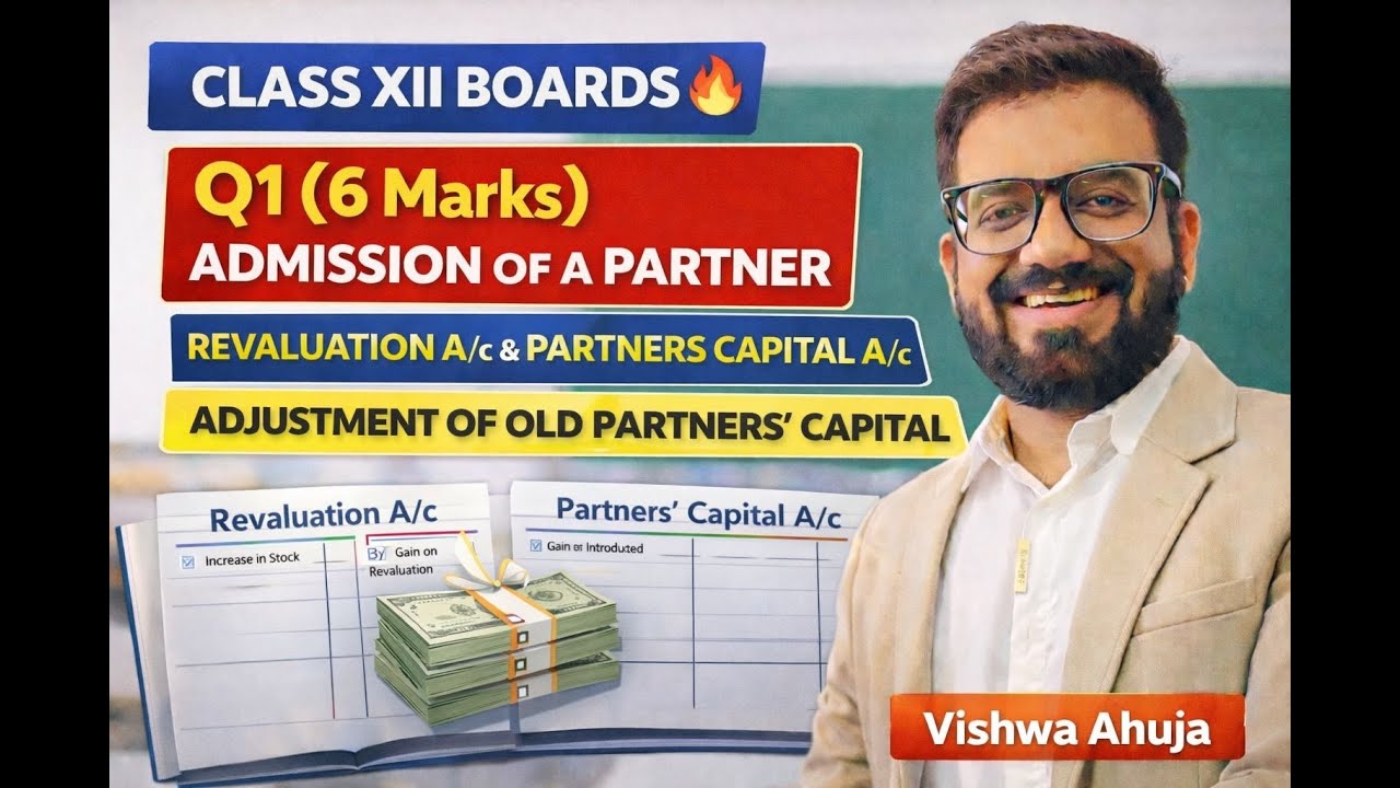 Class XII Boards🔥Q1 6 Marker Admission | Reval & Capital A/c | Adjustment of old partners capital