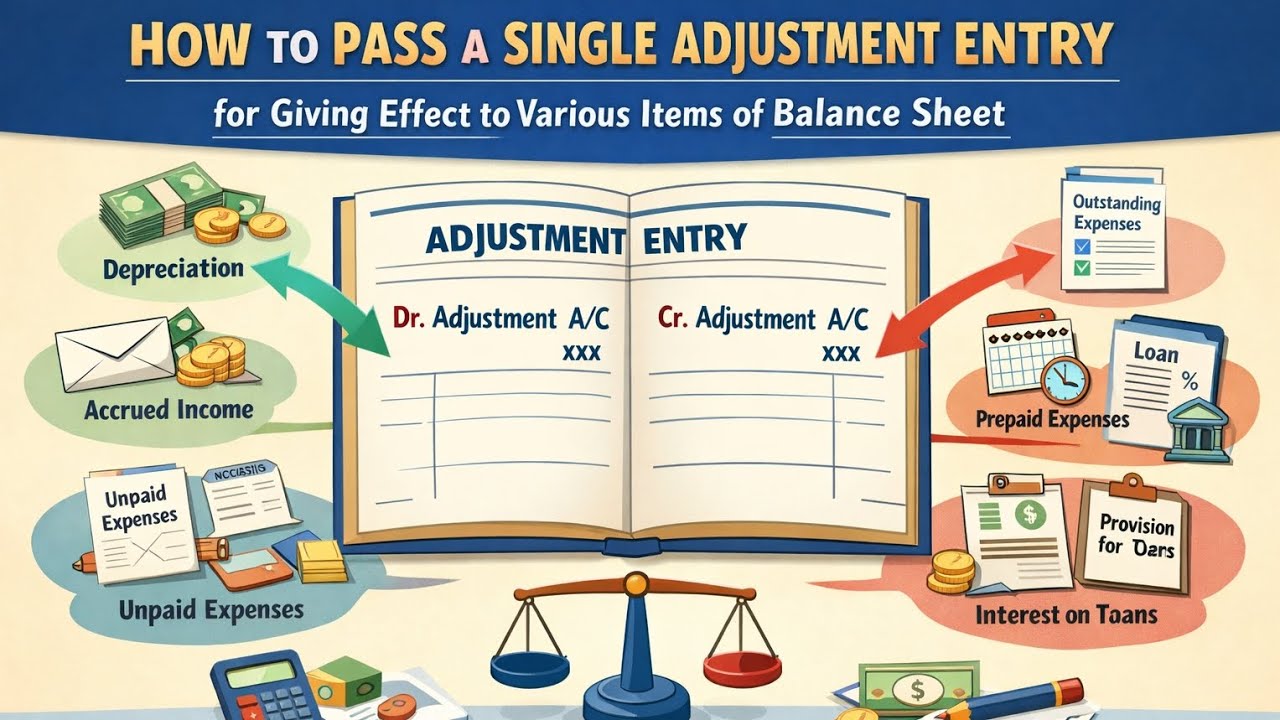 Passing a single adjustment entry(Retirement of a partner)