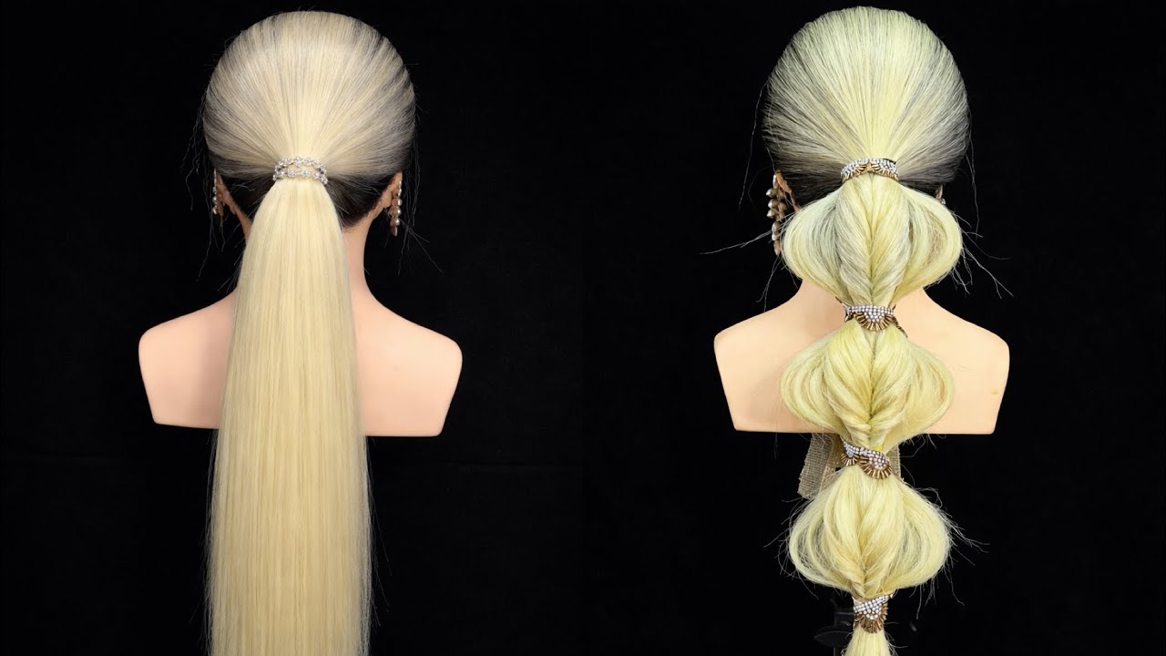 🌸 Simple & Beautiful Bubble Ponytail Hairstyle#hairstyle #viral #youtubevideo 