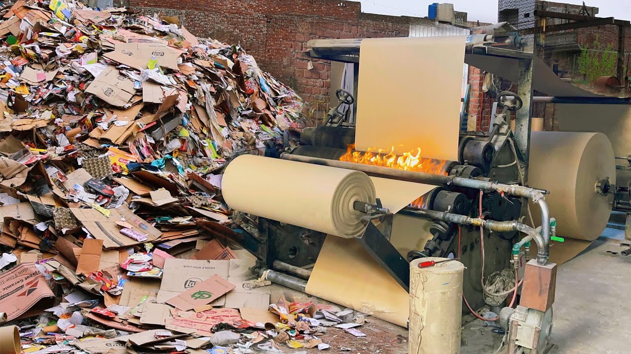 Incredible Process | How They Recycle Tons of Waste Paper into Massive Cardboard Carton Boxes