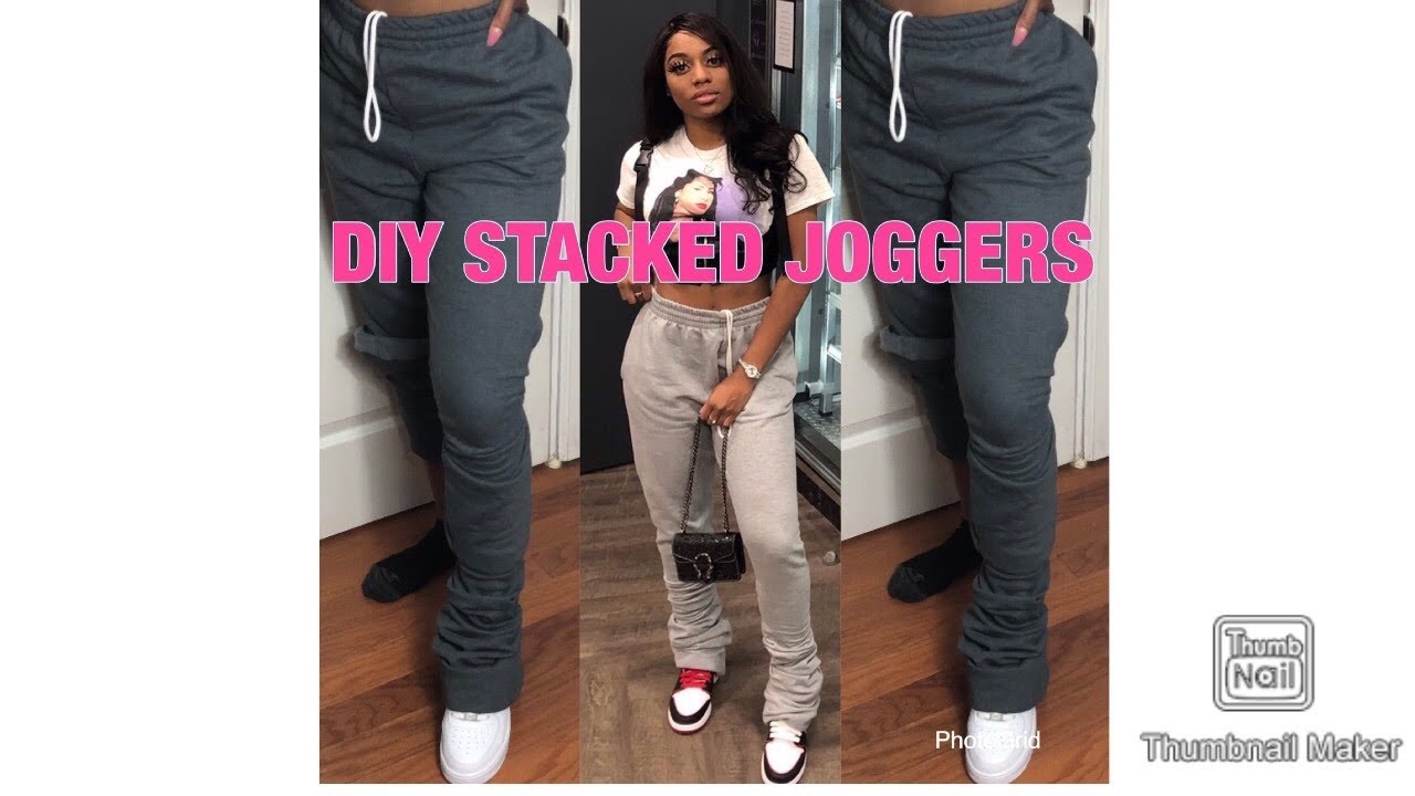 DIY STACKED JOGGERS