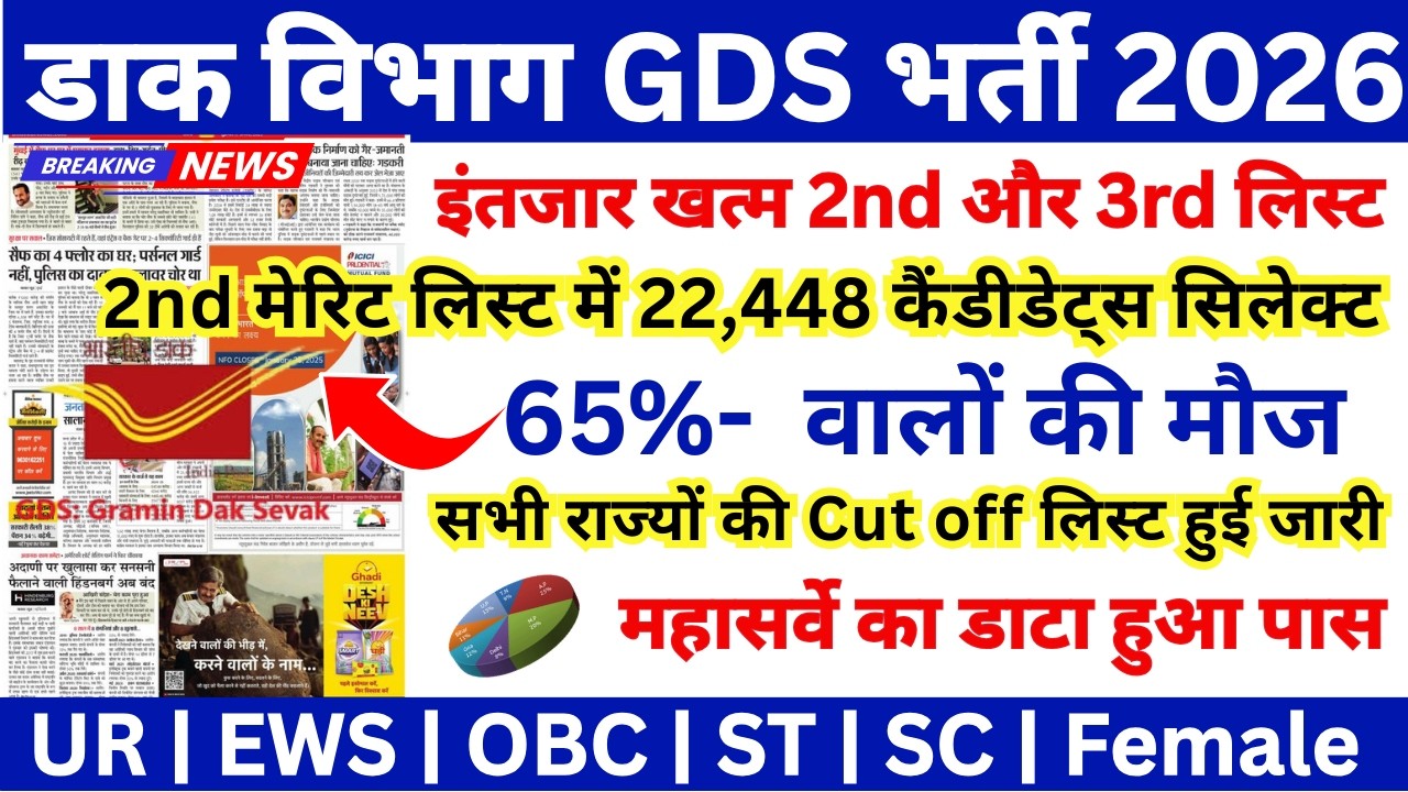 GDS 2nd merit list 2026 GDS 2nd merit list kab aayega gds result 2026 |post office gds result 2026