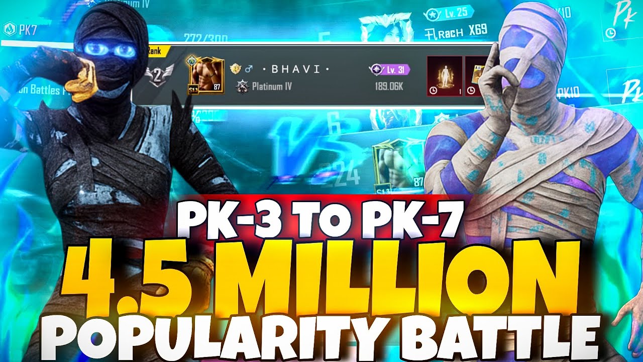 Pk3 to Pk7  Popularity Battle Part-2 | 4.7 Million snipe in 10 seconds 😎| INTENSE LAST MINUTE 😱
