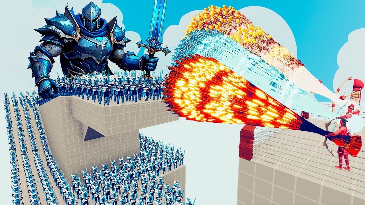 100x KRO KNIGHT + 2x GIANT vs 3x EVERY GOD - Totally Accurate Battle Simulator TABS