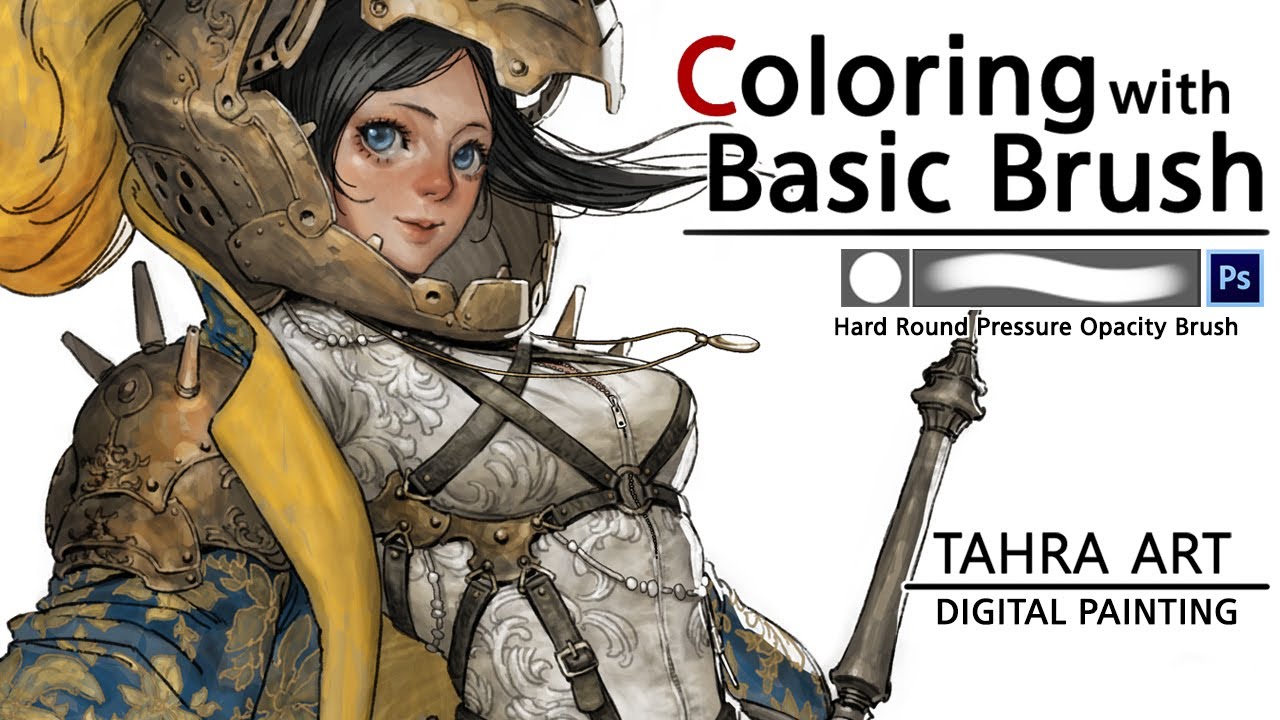 Character Concept art work Coloring with Basic Brush video Tahra art 캐릭터 컨셉아트 기본 브러쉬로 채색하기