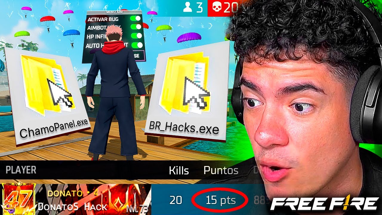 CONSIGO 15 DE PUNTUACION EN FREE FIRE POR PRIMERA VEZ CON ESTE HACK !! - TheDonato Live