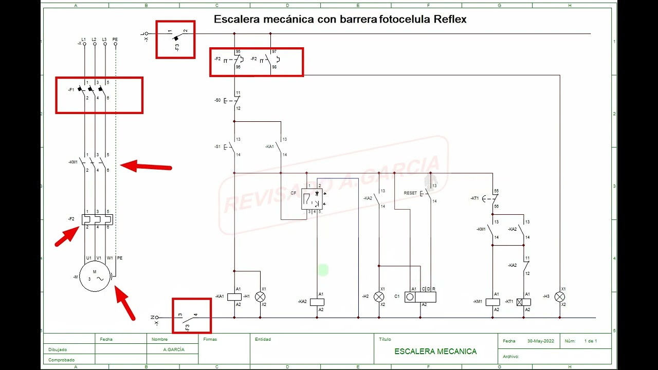 ESCALERA MECANICA CON CELULA FOTOREFLEX