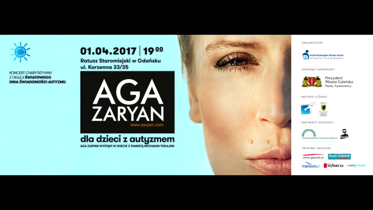 Koncert: Aga Zaryan dla dzieci z autyzmem, 1.04.2017 Gdańsk