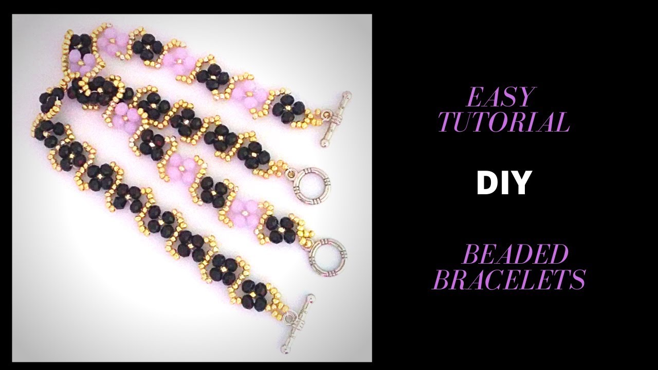 DIY Beaded bracelets. 1&2 Needles Method. Beading tutorials
