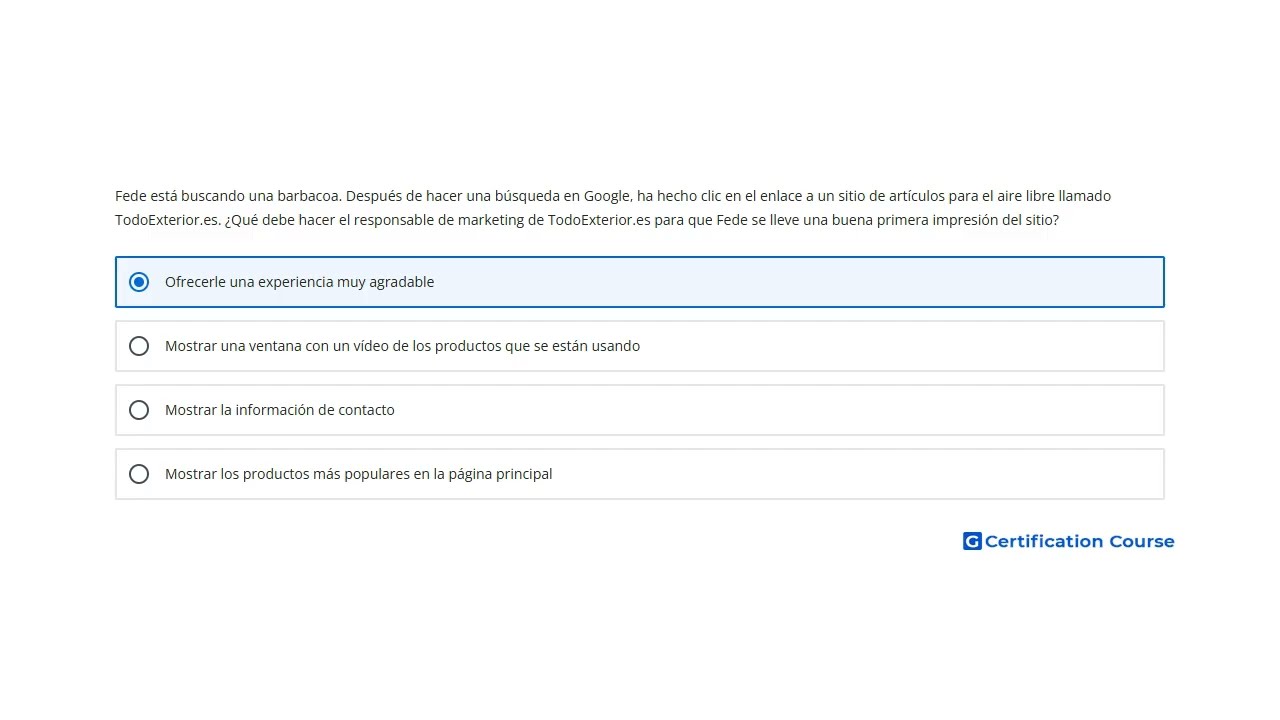 Fede está buscando una barbacoa. Después de hacer una búsqueda en Google, ha hecho clic en el enlace