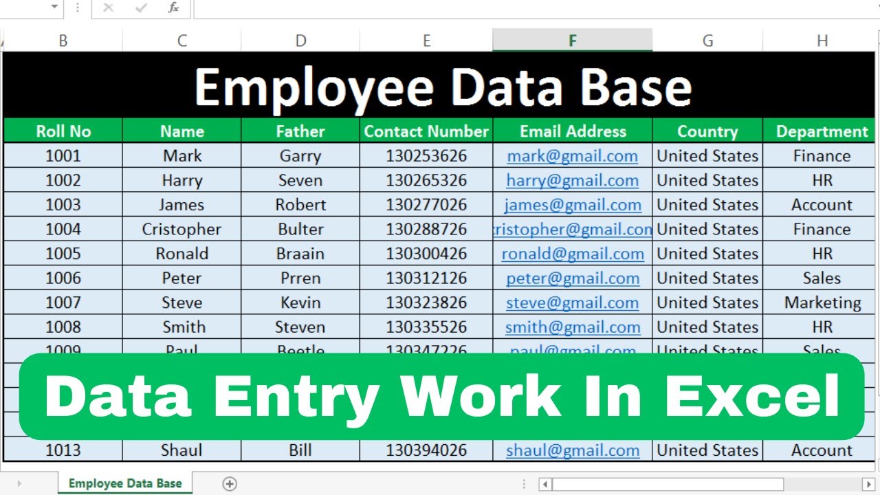 Data Entry using Form in Microsoft Excel | Excel Data Entry