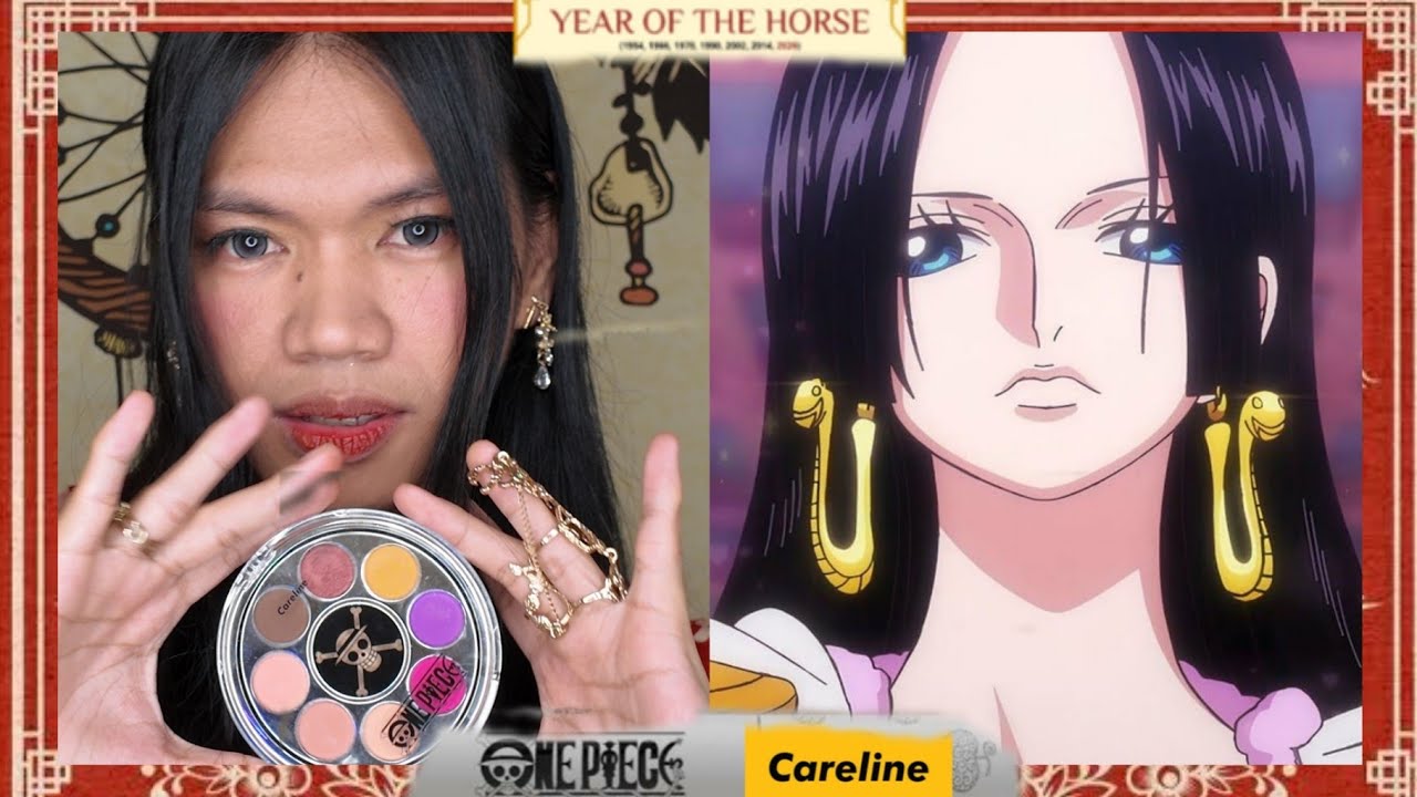 CARELINE X ONEPIECE EYESHADOW, PEEL-OFF TINT REVIEW✨BOA HANCOCK MAKEUP LOOK✨ YEAR OF THE HORSE